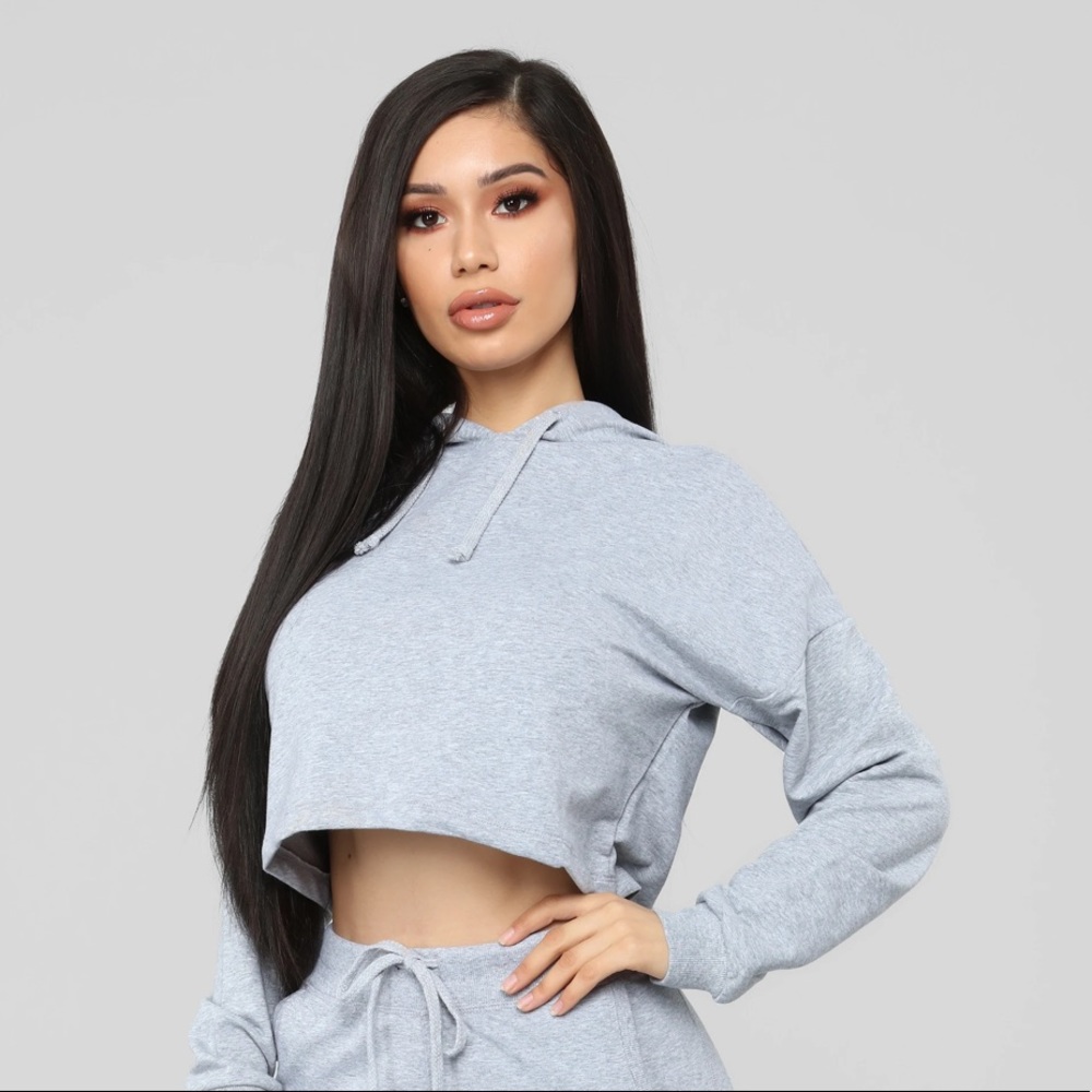 French terry crop hoodie!